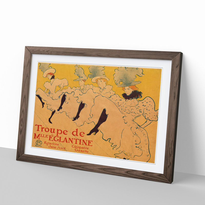 La Troupe De Mademoiselle Eglantine by Henri de Toulouse-Lautrec - Picture Frame Painting, 27cm H x 36cm W x 2cm D