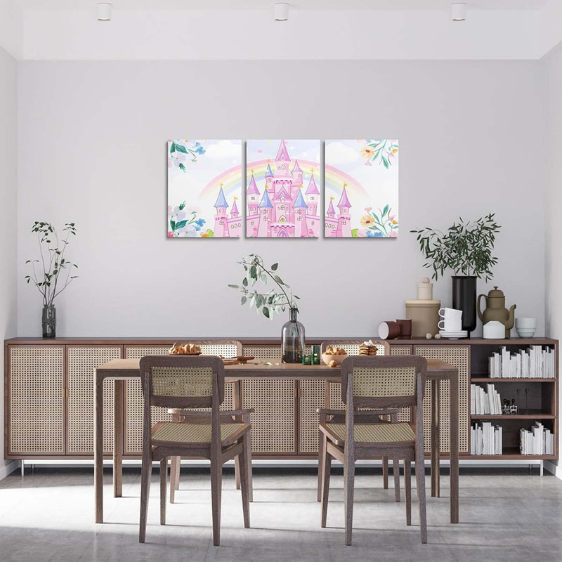 3 Piece Wrapped Canvas Print, Purple
