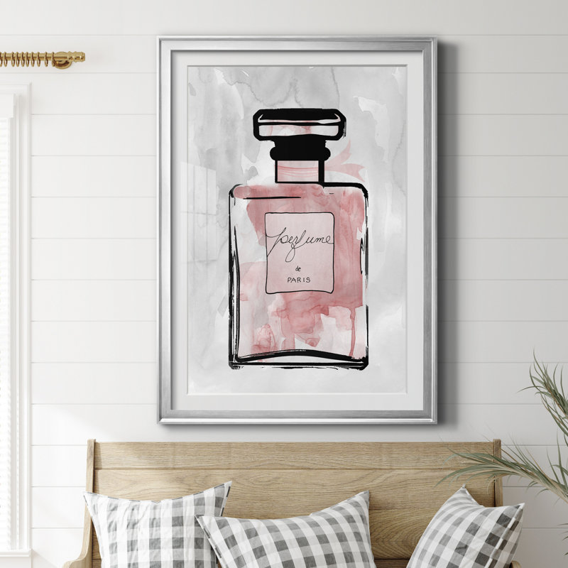 «Blush Wash Perfume», impression encadrée sur papier, Feuille argentée, H 30,5 po x l 42,5 po x P 1,5 po