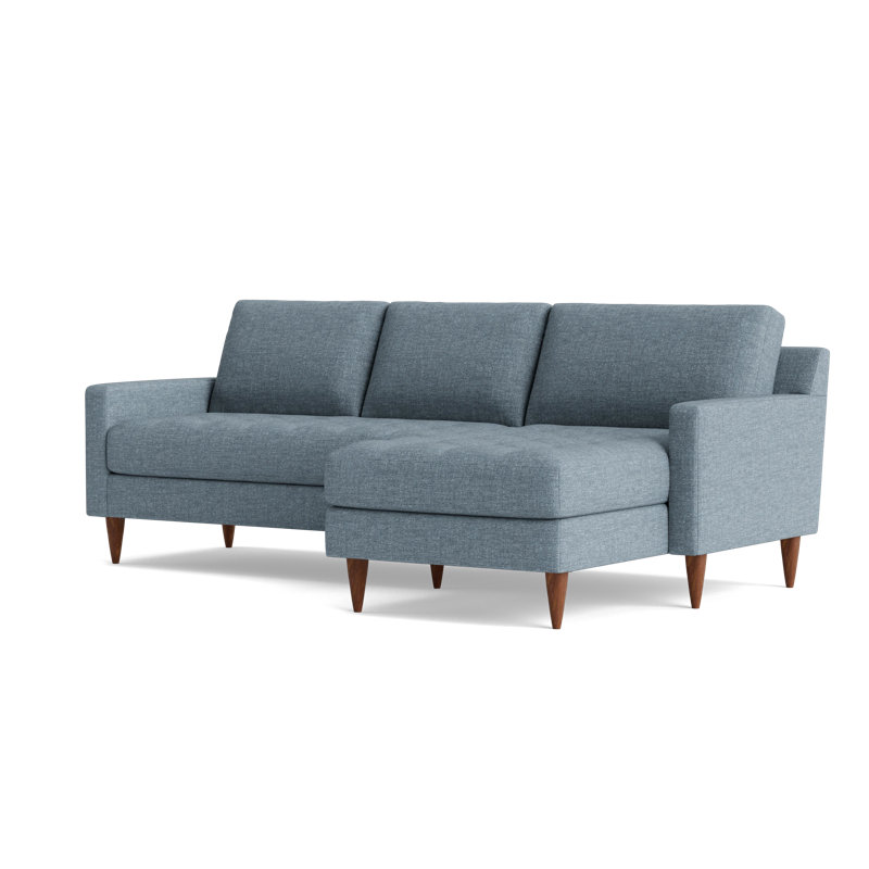 MCM Chaise Sectional, Plush Woven - Tan, Right Hand Facing
