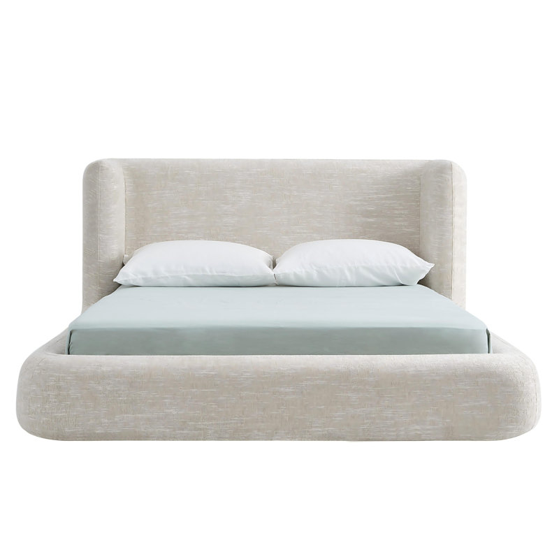Luxurious Cloud Soft Compressed Upholstered Wingback Bed
