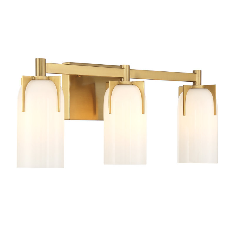 Irela 3-Light Vanity Light in Brass, Brass, 8.5" H x 24" W x 24" D, 3 Lights