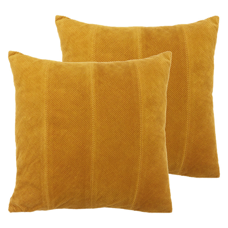 Jagger Geometric Square Cushion, Ochre, Feathers