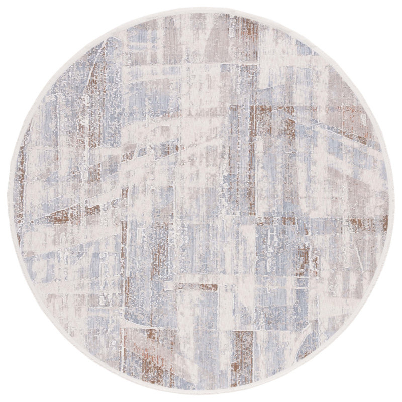 Marmara Performance Abstract Rug, Round 6'7"