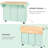 Mint Kitchen Island With Storage And 3 Drawers, Rubberwood Countertop, 5 Wheels, Adjustable Shelf Rolling Construction,-1275170850