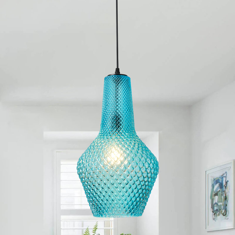 Luminaire suspendu simple à 1 lumière, Bleu