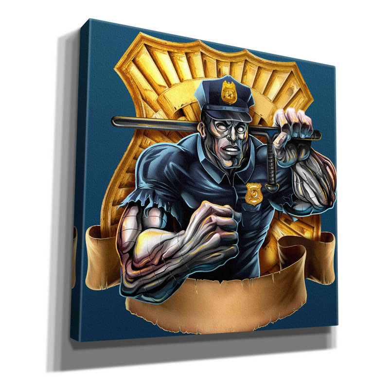 «Metal Skin Police agent» par Flyland Designs, art mural sur toile, H 37 po x l 37 po x P 1,5 po