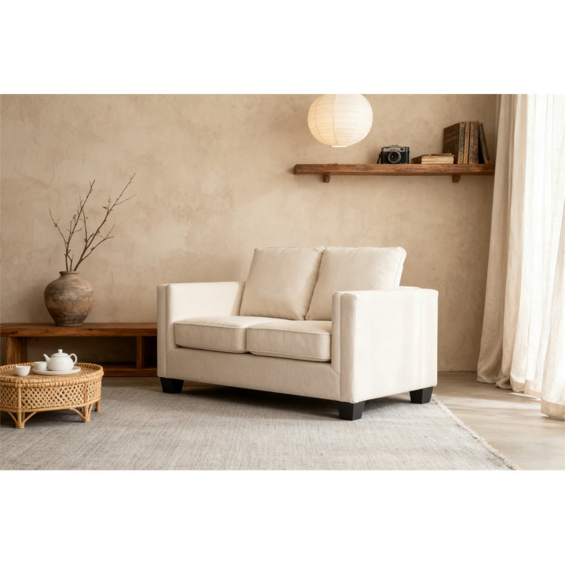 Canapé en tissu beige 57,9 po, Beige