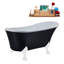 Baignoire de trempage sur pieds 63 "avec drain, pattes et plateau en bambou 63" Streamline-90732024-76685310