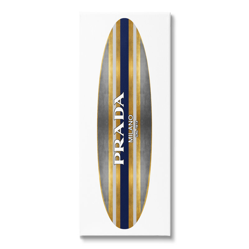 Planche de surf rayée Glam, Plaque murale, L 10 po x H 10 po