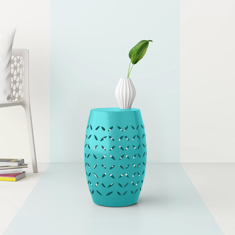 Table de bout cylindrique Babeth, Bleu sarcelle