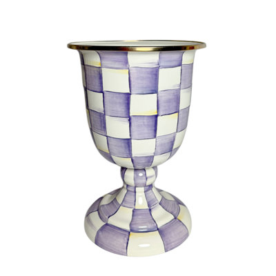 Violet Check Pedestal Vase