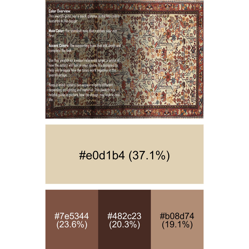 Tapis beige Southwestern, Rectangle 8 pi x 12 pi