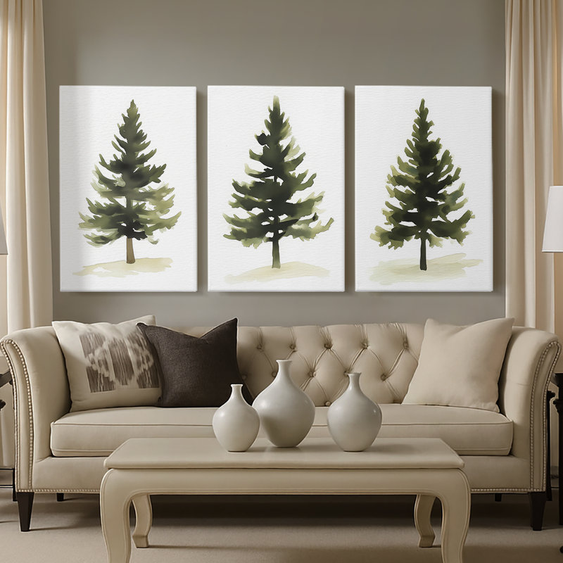 Art des fêtes de Noël Lxxvii - Toile tendue avec châssis - 3 pièces, H 12 po x l 24 po