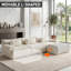 Canapé d'angle modulaire en forme de L Ross Cloud de 320 cm de large avec méridienne, canapé profond en tissu chenille, canapé surdimensionné pour salon-104239829