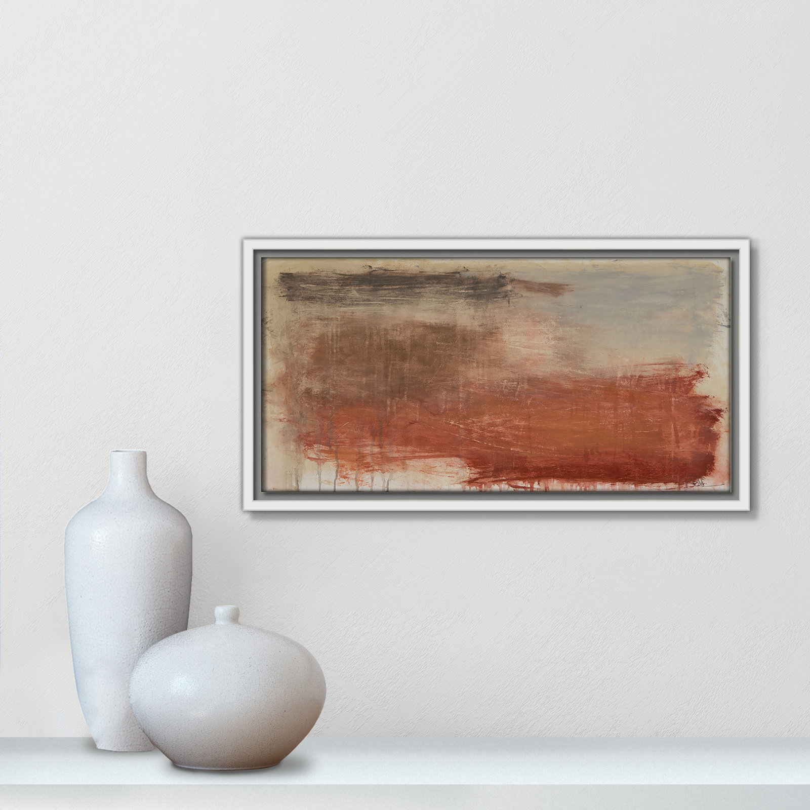 Colin "Autumn Over The Riviera" Print, 9.5" H x 17.5" W, White