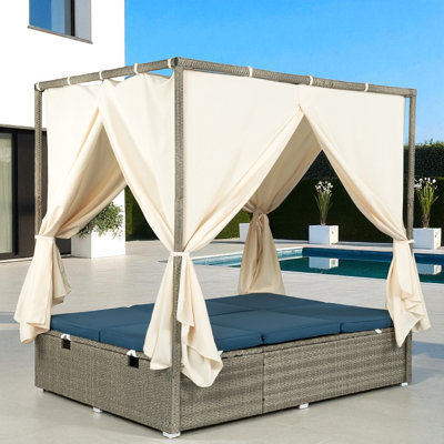 57.62" Wicker Outdoor Patio Daybed by Latitude Run