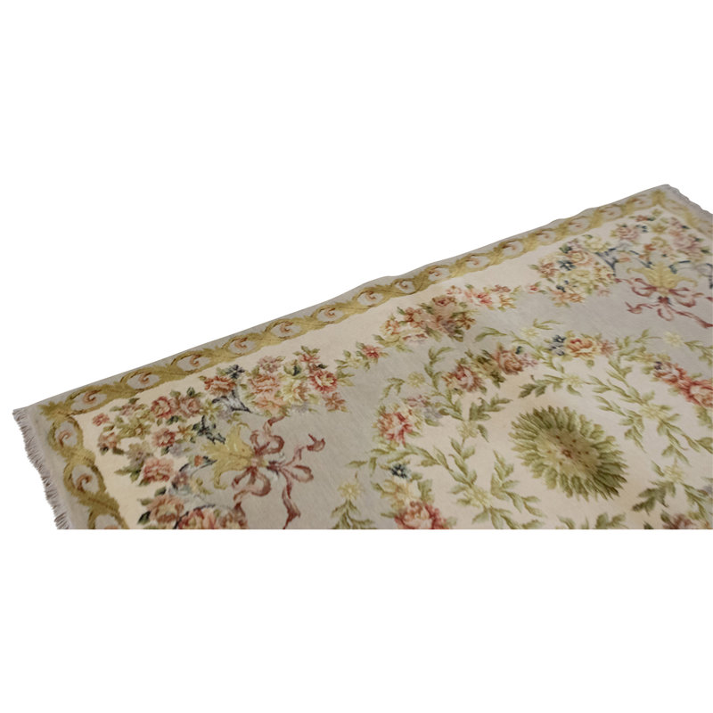 Handmade Silk and Wool Area Rug
