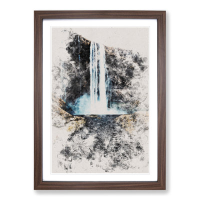 Path to a Waterfall in Iceland - Picture Frame Graphic Art