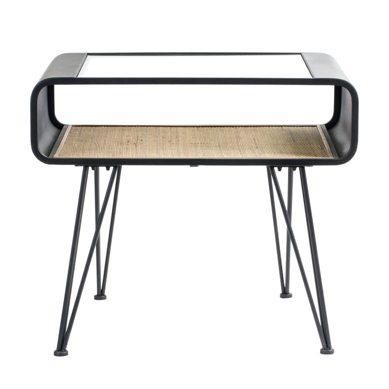 Table d'appoint L 27 po x l 20,5 po x H 23,5 po Fer / Verre