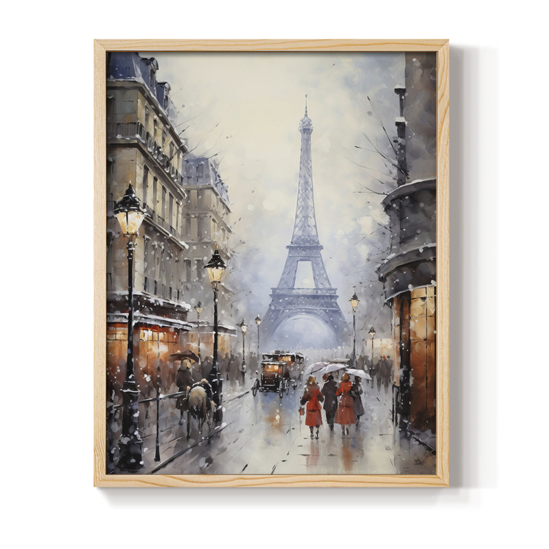 «Christmas Holiday Art», reproduction encadrée - bois massif, Naturel, H 11 po x l 9 po