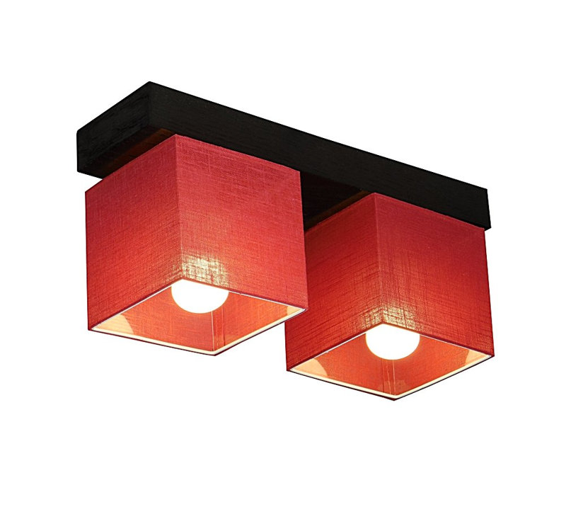 Partee Semi Flush Mount, Wenge, Clear red