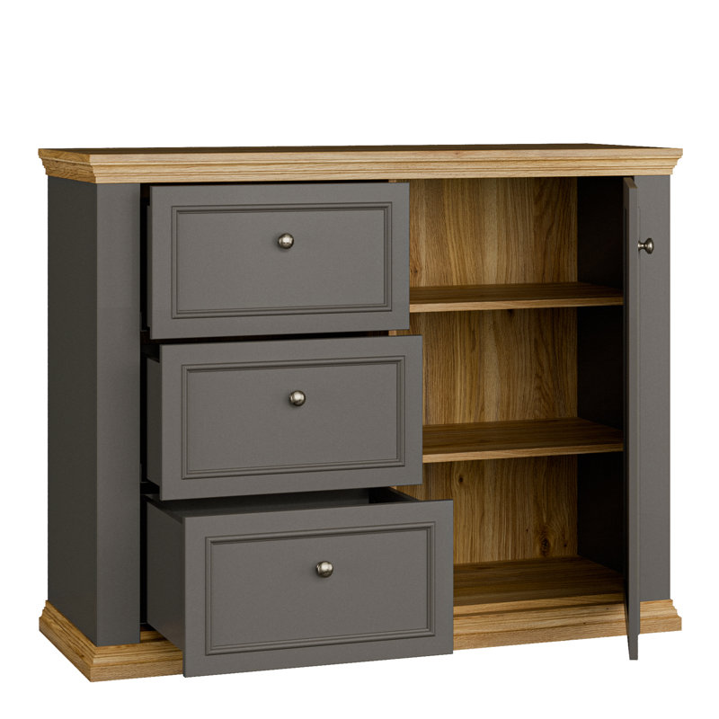 Pontypool 119.5cm Sideboard, Grey/Oak