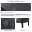 Armoire antique à 4 portes, poignée fleur sculptée pour le salon / la cuisine - noir