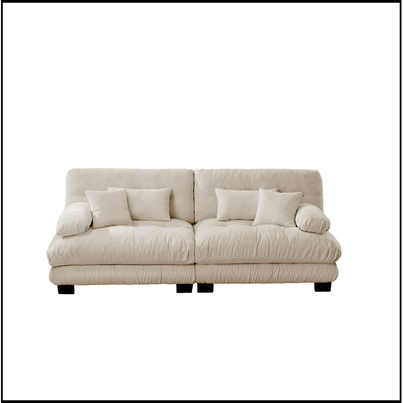 Luxueux canapé en chenille pour le salon, rehaussant le confort et le style