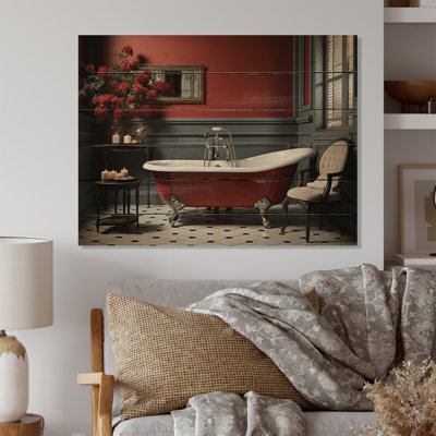 " Red Modern Bathroom Charm III "