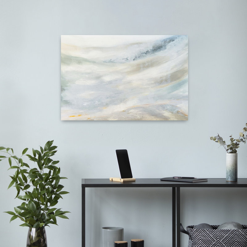 Art contemporain contemporain, paysage pacifique côtier abstrait, H 16 po x l 24 po