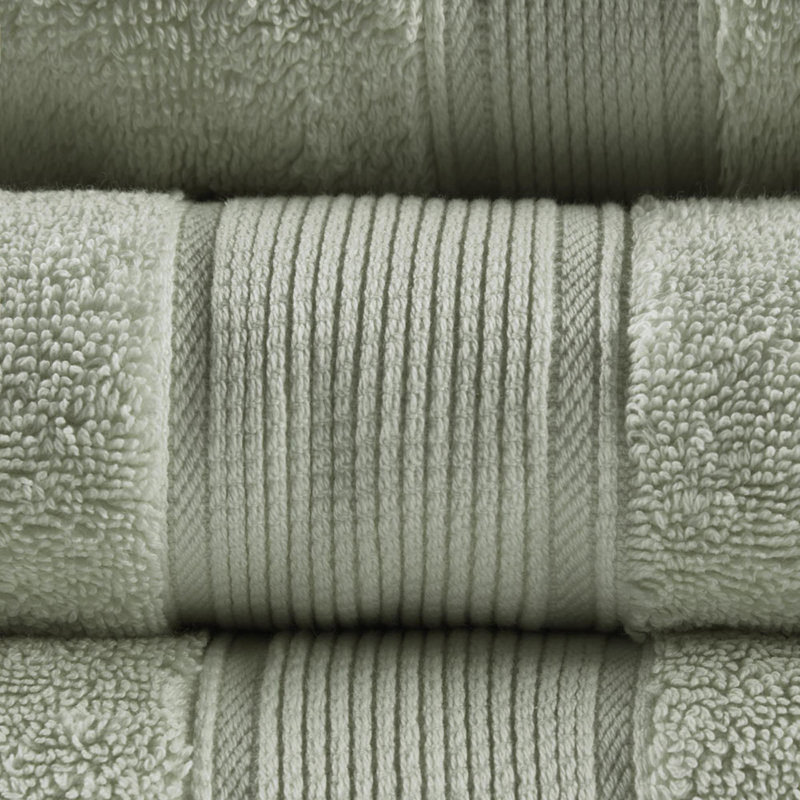 100% Cotton 8 Piece Antimicrobial Towel Set, Sage Green, 8 Piece Towel Set