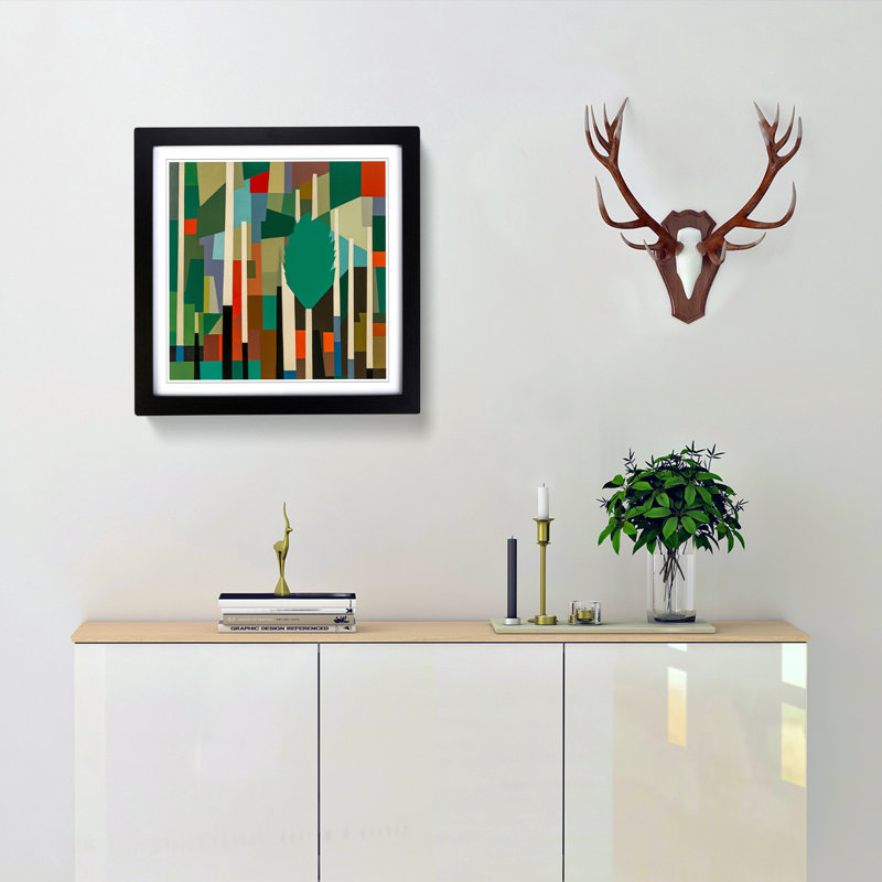 Single Picture Frame Print on Wood, Black