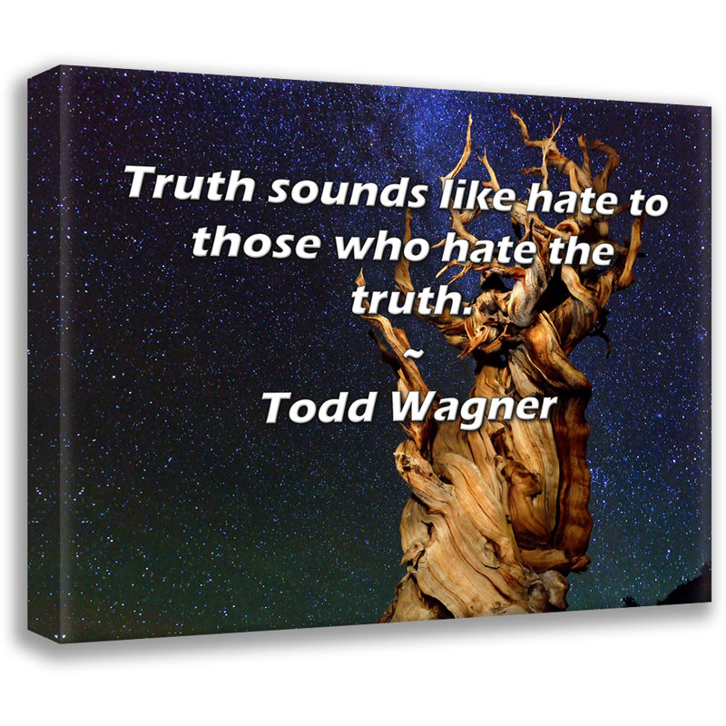 Trinx Gallery Wrapped Canvas By Todd Wagner: "Truth sounds like hate to those who hate the tr, 17" H x 24" W
