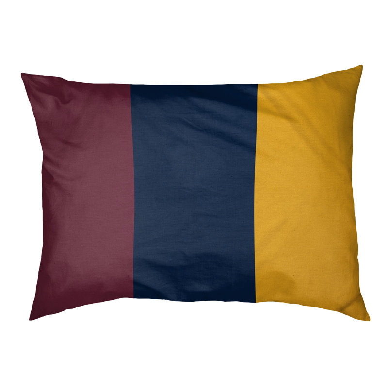 Coussin Cleveland, Très grand (l 50 po x P 40 po x H 17 po), Vin / bleu marine / or