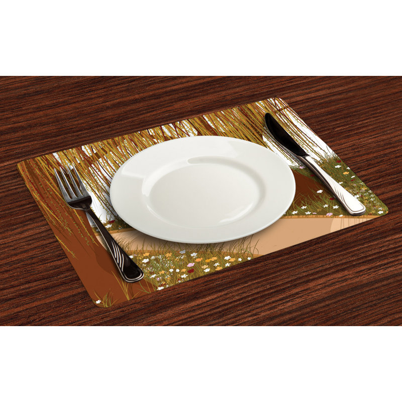 Polyester Floral Rectangle Placemat
