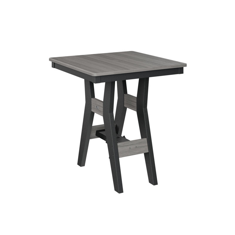 Harbor Outdoor Square Bar Table, Black, Driftwood Gray