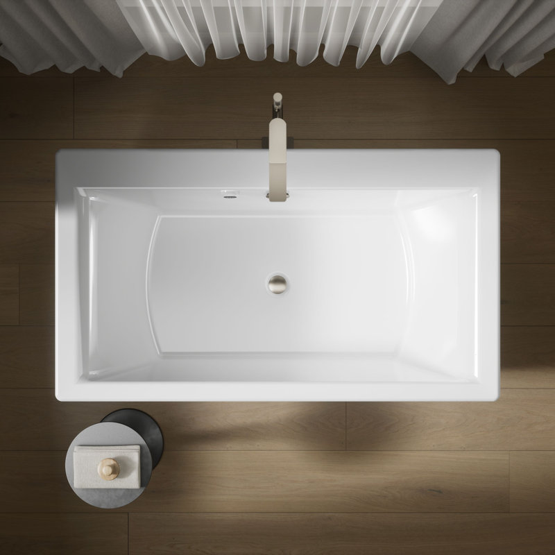 Stargaze 60-in X 30-in Freestanding Bath with Bask Heated Surface and Fluted Shroud, White