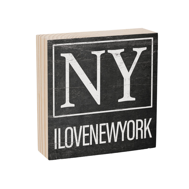 State Wooden Plock New York 6x6"