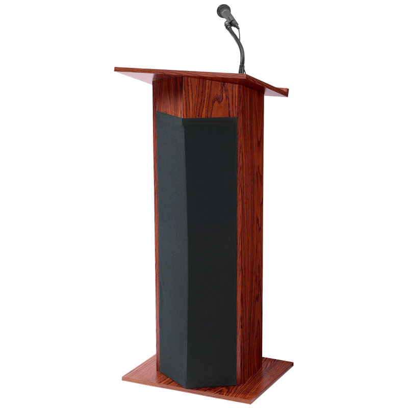 Mahogany Multimedia Sound Lectern with Microphone