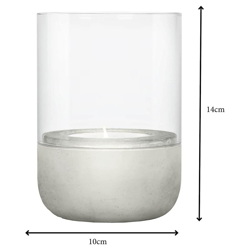 Corner Tealight Holder, 14 cm H x 10 cm W x 10 cm D, Light Grey