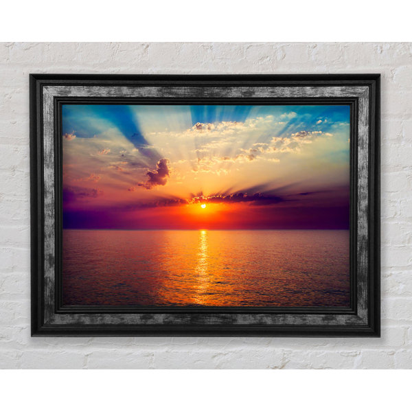 Sun Rays Frame Image Bright Star Sunrays Over The Ocean - Single Picture Frame Print ...