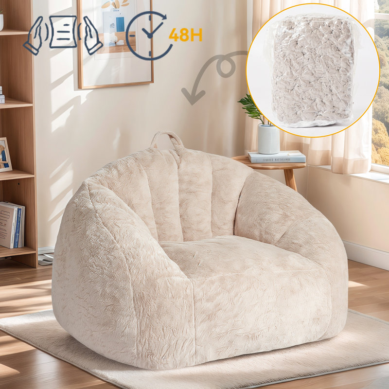 Fauteuil à billes ergonomique avec accoudoirs - Canapé de jeu en mousse viscoélastique de 47 po, support robuste de 400 lb, méridienne pour salon / chambre à coucher / dortoir