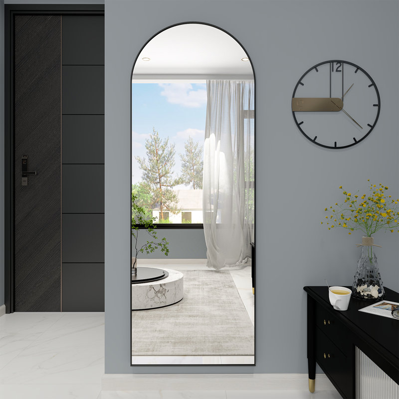Dronfield Arch Mirror, Black, 65" x 24"