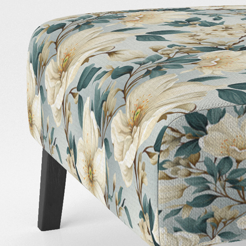 Fauteuil de chambre Sandy Beige et bleu Hydrangea Tranquility VII