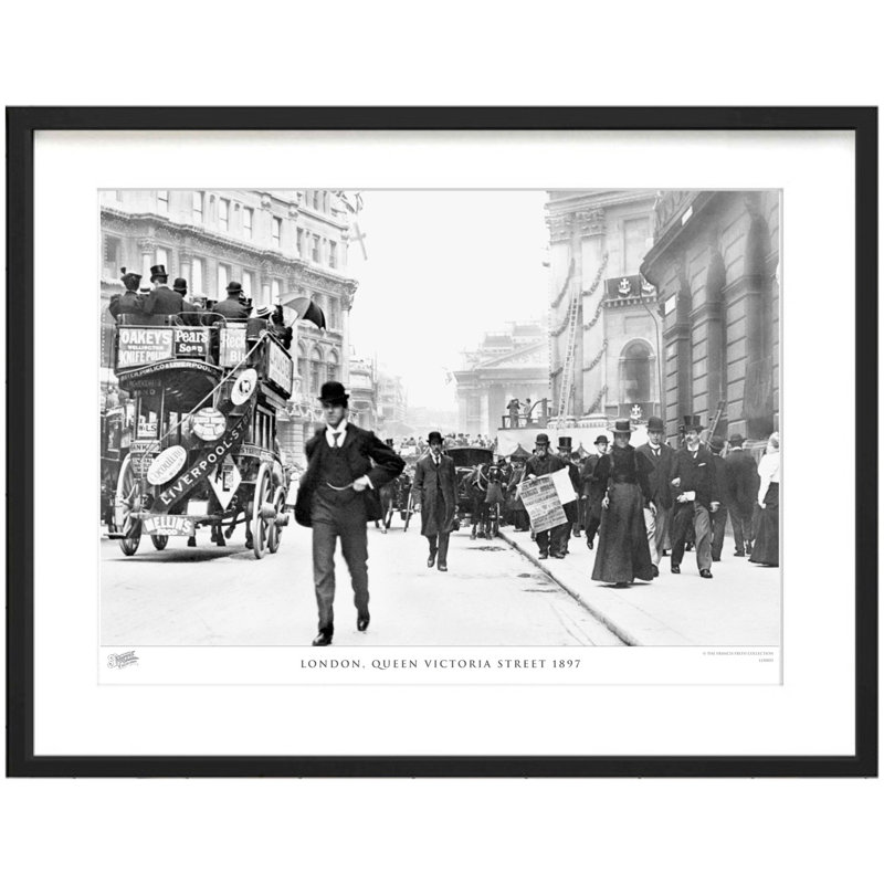 London, Queen Victoria Street 1897 by Francis Frith - Single Picture Frame Print, 60cm H x 80cm W x 2.3cm D