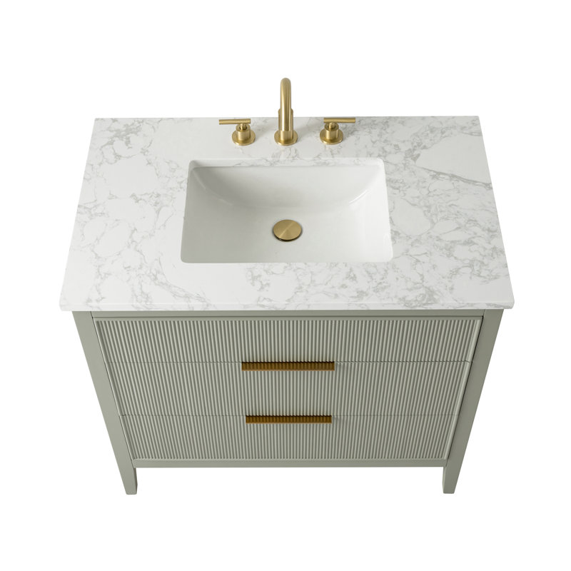 Emma 36" W Single Vanity, Light Sage