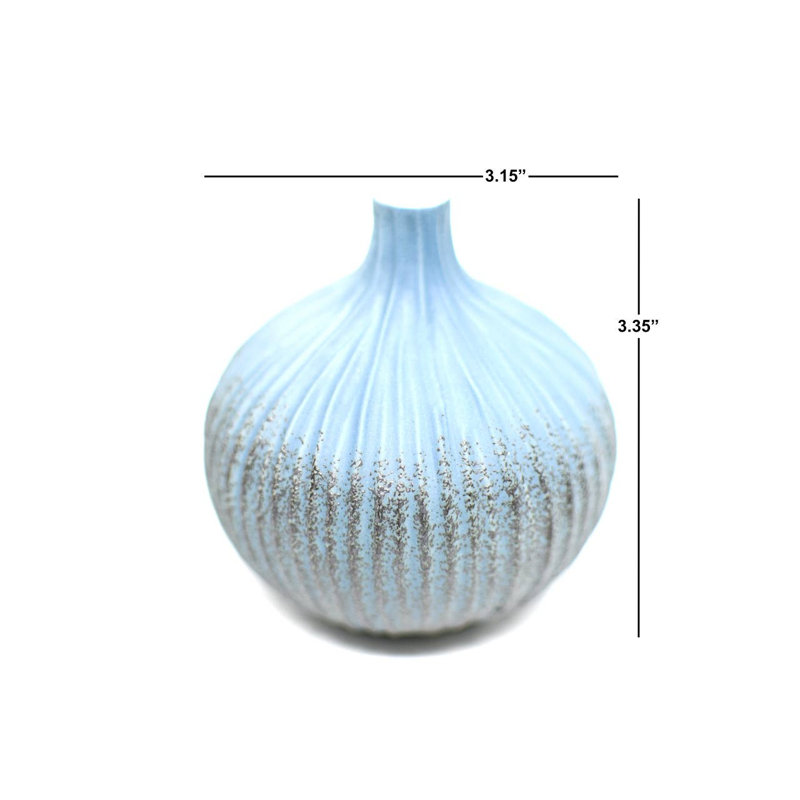Aurya Handmade Table Vase, 3.4" H x 3.2" W x 3.2" D
