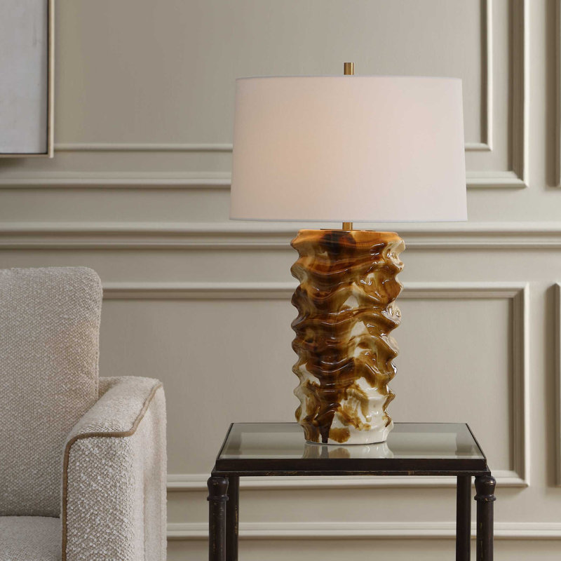Uttermost Bassa Brown Cream Glazed Table Lamp