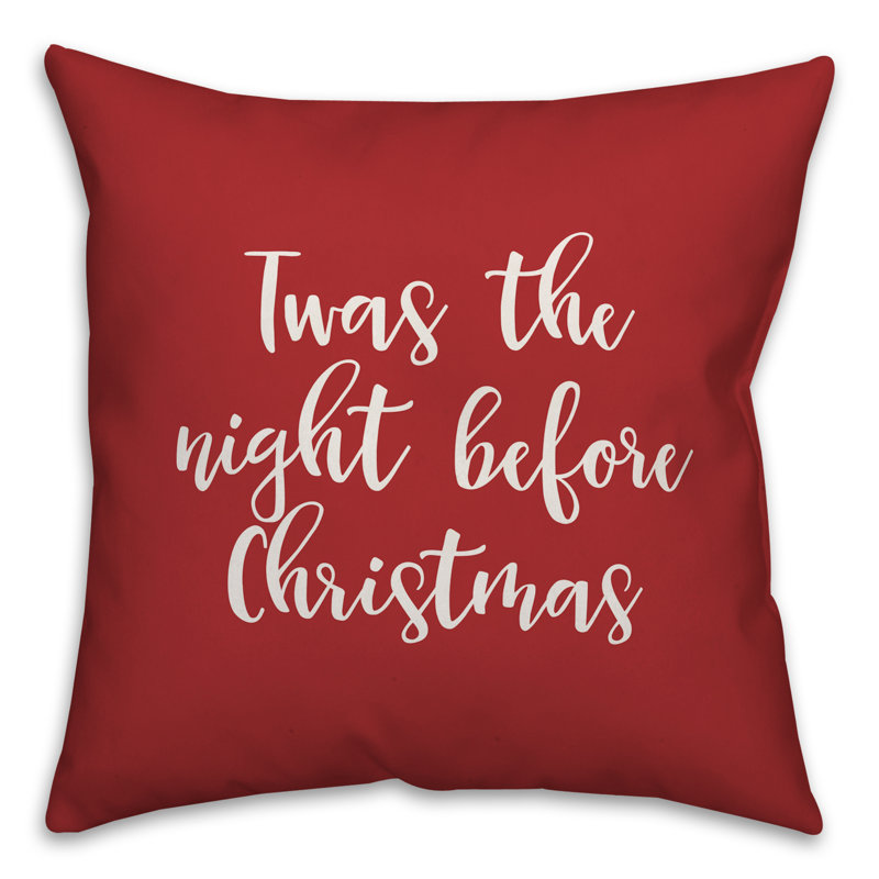  Coussin Twas the Night Avant Noël, Rouge, Coussin décoratif